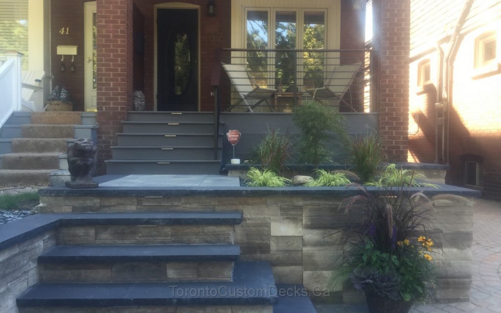 Frontporchrailingsinterlocking_05 Toronto Custom deck design